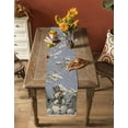 thumbnail image 5 of Christmas Snowman Blue Burlap-Cotton Table Runner 72 Inches Long,Retro Xmas Snowflake Botanical Farmhouse Table Runners,Outdoor Dining Tablecloths Decor for Baby Shower Party Wedding 18x72, 5 of 9