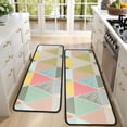 thumbnail image 4 of Kitchen Rugs Sets Of 2,Multi Color Triangle Checkered Pattern Anti Fatigue Kitchen Mat Rugs Non Slip Washable,Decorative Kitchen Floor Mats for Kitchen,Sink,Laundry,17"x47"+17"x47", 4 of 5