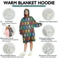thumbnail image 5 of Wearable Oversized Blanket,Red Bigfoot Pattern Wearable Blanket Hoodie for Adults,Cozy Hooded Blankets with Super Pockets,Super Warm Fuzzy Pullover for Women & Men, 5 of 6