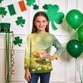 thumbnail image 2 of Tauxra Chandail de la Saint-Patrick pour Adultes, T-Shirt à Manches 3/4 Imprimé Col Rond, T-Shirt Graphique Trèfle Décontracté à Manches Longues pour Activités Festives, 2 of 6