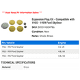 thumbnail image 2 of Expansion Plug Kit - Compatible with 1955 - 1959 Ford Skyliner 1956 1957 1958, 2 of 2