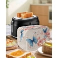 thumbnail image 5 of Fsddascl Blue Butterfly Toaster Cover 2 Slice, Small Kitchen Appliance Covers, Retro Country Spring Pink Flowers Plants Toaster Oven Cover with Loop, Bread Machine Cover Polyester Dust Cover, 5 of 5