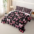 thumbnail image 3 of Erosebridal Lovely Pink Bow Quilt King,Ribbon Dot King Coverlet Set For Girls,3pcs, 3 of 7