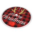 thumbnail image 2 of Faldas para árbol de Navidad a cuadros de 48 pulgadas, tapete para árbol de Navidad para fiestas de invierno, falda para árbol de Navidad para decoraciones navideñas rústicas, 2 of 8
