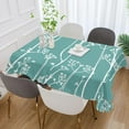 thumbnail image 5 of Turquoise Leaf Brunch Rectangle Tablecloth, Dust Proof Anti Wrinkle Wipeable Table Cloth Tabletop foration of Dinner Kitchen Wedding Holiday Party 54"x54" Decor Gift, 5 of 7