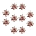 thumbnail image 3 of 10 piezas brillo Poinsettias flores artificiales árbol adornos arreglo floral 9cm Yuyangstore Decoraciones para árboles de Navidad, 3 of 8