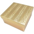 thumbnail image 3 of TheDisplayGuys 25-Pack #34 Cotton Filled Cardboard Paper Jewelry Box Gift Case - Gold Foil (3 7/8" x 3 7/8" x 2"), 3 of 7