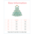 thumbnail image 2 of 6Y Little Girls Dress 7 Years Girls Sleeveless Dress Flower Print Off-the-shoulder Little Girls Summer Layered Dress Green, 2 of 8