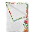 thumbnail image 2 of Party Soft Flannel Fleece Throw Blanket, Flourishing Flowers Border Ornaments Fantasy Garden Butterflies Joy Fun Nature, Cozy Plush for Indoor and Outdoor Use, 70" x 90", Multicolor, by Ambesonne, 2 of 5