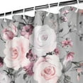 thumbnail image 4 of Floral Shower Curtain Watercolor Botanical Bathroom Decor Rustic Flower Design Fabric Bath Curtain for Tub Country Style Home Accessories with Hooks，72x84in(180*210cm), 4 of 5
