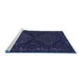 thumbnail image 2 of Ahgly Company Machine Washable Indoor Square Persian Blue Traditional Area Rugs, 4' Square, 2 of 4