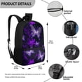 thumbnail image 3 of Uorisanigo Purple Butterfly School Backpack, Girls Travel Rucksack+Stationery Pencil Case Bag+Insulated Lunch Box Bag+Water Bottle Holder Pouch Set of 4 Packs, 3 of 7