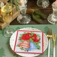 thumbnail image 5 of Merry Christmas Napkin, Red Bow Bells Wreath, Dessert Paper, Red Border, Handnapkin, Beverage Cake Salad Fruit Paper, Dinnerware, Luncheon Paper, Disposable Hand Towels Party Supplies BBQ Picnic, 5 of 6