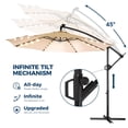 thumbnail image 3 of bestolf 2 Tier Square Cantilever Patio Umbrella, Outdoor Umbrella with Solar LED Lights, Outdoor Sun Shade Hand-cranked Umbrella for Backyard, 3 of 12