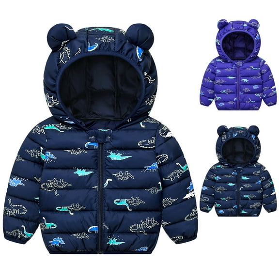 Uxgjfwu Puffer Coat Cute Baby Girls Jacket Kids Boys Down With Ear Hoodie Spring Girl Clothes Infant Childrens Clothing For Boys Coat