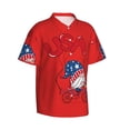 thumbnail image 2 of Balery Gnome 4th of July Print Men's Hawaiian Shirts Short Sleeve Beach Shirt Relaxed Fit Vacation Button Down Shirts-XX-Large, 2 of 9