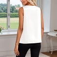 thumbnail image 5 of XAOFW Women's Tank Tops Elegant Solid Color Sleeveless V Neck Stretch Fit Vest Daily Wear Comfortable Cozy Top, 5 of 5