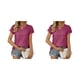 thumbnail image 3 of Camiseta de Manga Corta Plisada para Mujer Sonducket Color Sólido Cuello en V, 3 of 6