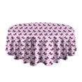 thumbnail image 5 of Pink Butterfly Pattern Round Tablecloth 60"x60",Wrinkle Wipeable Table Cloth for Kitchen Dining Room Picnic Patio Party, 5 of 6