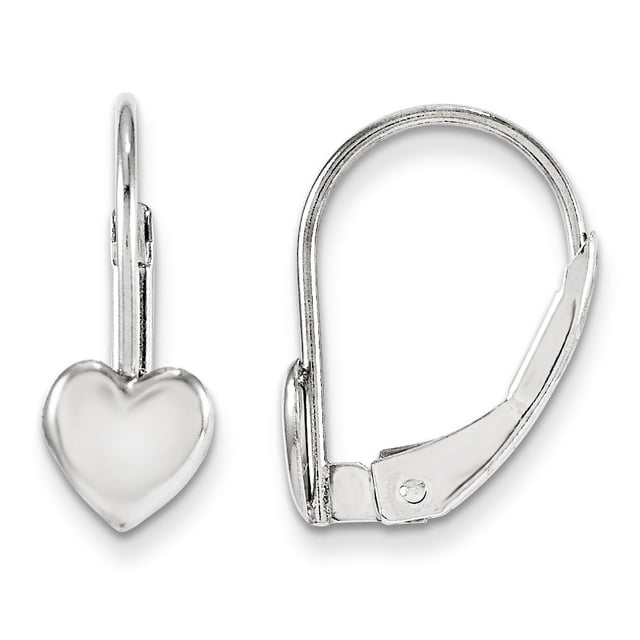 Boucles d'Oreilles Cœur en Or Blanc 14K Madi K Levierback