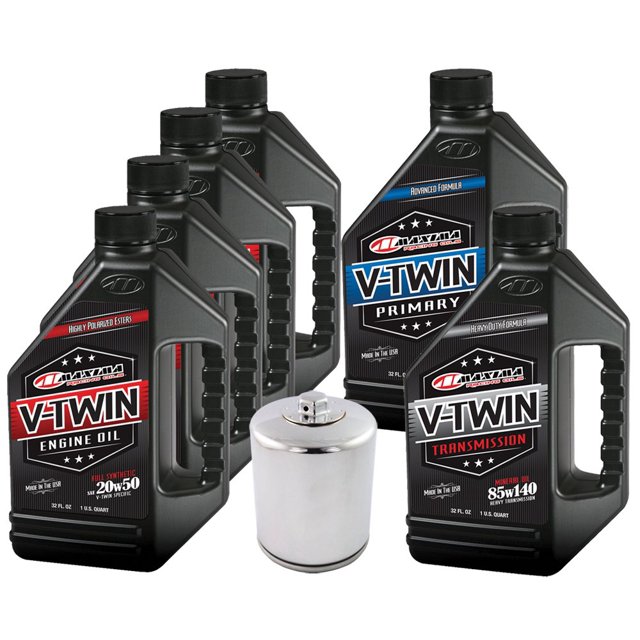 Kit de cambio de aceite Maxima V-Twin Full Synthetic de 6 cuartos