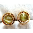 thumbnail image 7 of 4.00CT NATURAL UNTREATED CATS EYE CLIP EARRINGS 14KT OMEGA, 7 of 7