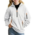 thumbnail image 3 of Kids Hoodies Fashion Long Sleeve Pullover Tops Fall Winter High Neck Sweatshirt with Pockets Size 5-15, 3 of 6