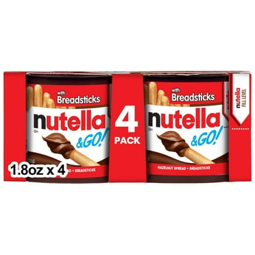 Nutella & GO! 4 MMF7 Pack, Hazelnut and Cocoa Spread with Breadsticks, Snack Cups, 1.9 oz Each