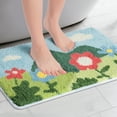 thumbnail image 2 of Alfombrillas de baño suaves REGALWOVEN, alfombra de baño antideslizante con patrón botánico, tapete absorbente de felpa, flores 16" x 24", 2 of 6