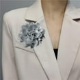 thumbnail image 4 of Dainty Fabric Rose Flower Brooch for Women 110mm Large Camellia Flower Lapel Pin Brooches Classic Dance Banquet Ceremony Accessories for Dress Suit Handmade Elegant Wedding Party Jewelry, 4 of 10