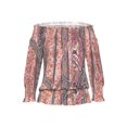 thumbnail image 4 of LASCANA Women's Off The Shoulder Patterned Top Ruffle Trim, 4 of 6