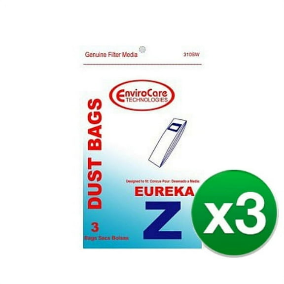 Replacement Type Z Vacuum Bag for Envirocare 63881A / 310SW Bag Models (3 Pack)