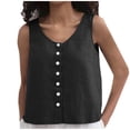 thumbnail image 2 of Razzly Women Training Performer Top 2 Lane Top Crop Top Set 3x Tops for Women 3xl Fashion Women Dresses Athletic Womens Tops 3x Sleeveless Sleep Shorts Women Camisole Women Loose Lazy Button(Black,S), 2 of 5
