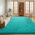 thumbnail image 2 of Janvonne Fluffy Teal Blue Area Rug for Bedroom Living Room Soft 6x9 Fuzzy Rugs Non-Shedding Indoor Plush Rug for Nursery Kids Room Dorm Room Home Decor, High Pile Shaggy Floor Carpets, 2 of 8