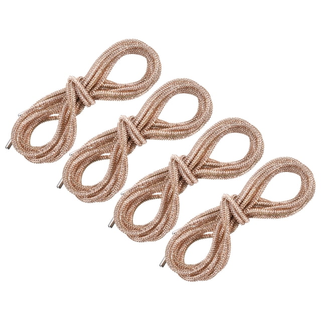 Cintas de zapato brillantes, paquete de 4, cintas redondas de strass de 55'', reemplazo de cuerdas de ajuste para pantalones de chándal (Champán)