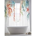 thumbnail image 5 of Watercolor Ocean Coral Starfish Chiffon Sheer Curtains 84 Inches Long, Underwater Marine Life Seaweed 2 Rod Pocket Window Treatment Voile Drapes Curtains for Living Room Bedroom,2 Panels, 52x84In, 5 of 9