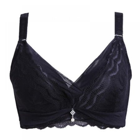 

LaceWomen Comfortable Bra AdjustablePush Up Wire Free Female Bra Plus Size