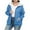 Blue, variant on Women's Funny Quote Plus Size Jacket with a Thick Velvet Interior, Hood and Zipper for Ultimate Winter Warmth