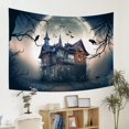 thumbnail image 4 of Tapiz de noche de Halloween para colgar en la pared, tapiz de casa cazada, murciélagos y cuervos en noche de luna llena, tapiz de pared, tapiz de ramas de árboles espeluznantes para dormitorio, 4 of 5