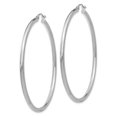 thumbnail image 2 of 14k White Gold 2.5mm Tube Hoop Earrings Round Classic, 2 of 7