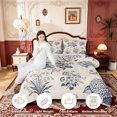 thumbnail image 3 of Erosebridal Navy Floral Line Art Full Size Comforter Sets,Elegant Botanical Sketch Bedding Comforter Set,3-Piece,1 Comforter and 2 Pillowcases,Light Gray Reversible, 3 of 7
