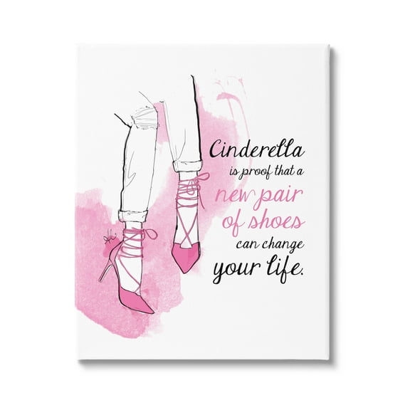 Stupell Industries Shoes Change Your Life Phrase Graphic Art Gallery Wrapped Canvas Print Wall Art, Design by Alison Petrie