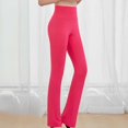 thumbnail image 3 of Women Fashion Solid Color High Waisted Yoga Pants Casual Slightly Flared Trousers, 3 of 5
