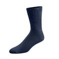 thumbnail image 3 of 8 pairs of Thin Combed Cotton Diabetic Socks for Men & Women, Loose, Wide, Non-Binding Neuropathy Low-Crew Socks (Navy, Fit's Shoe Size 7-11), 3 of 4