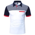 thumbnail image 2 of Camisas De Lino Para Hombre Las mangas de la camisa de Men y el ocio corto con la blusa de la solapa Spring Men (White, M), 2 of 6