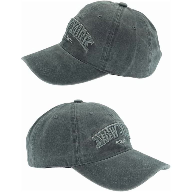 Vintage Washed Denim Baseball Cap - Vail Embroidery, 100% Cotton, Adjustable, Sun Hat For Men & Women