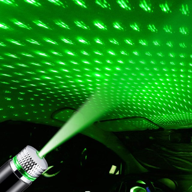 Night Light Night Light Star Proyector Romantic Starlight, lámpara de ambiente de ángulo ajustable portátil flexible para la decoración del techo del automóvil en el hogar, verde JFHHH pequeña