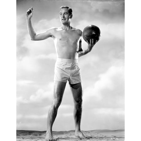 Photo Holding Ball - Don Taylor holding a ball Photo Print