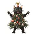 thumbnail image 3 of Fiudx Colgante de Árbol de Navidad, Diseño de Gato, Adorno Festivo, Decoración para Fiestas Navideñas, Regalo Multiusos, para Espejo Retrovisor, Tamaño 9 X 5 X 1 Cm, Juego de 2 Piezas., 3 of 5