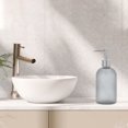 thumbnail image 2 of Unique Bargains 1 Pc Reusable Cylinder Frosted Soap Dispenser 13.53oz Gray Silver Tone, 2 of 6